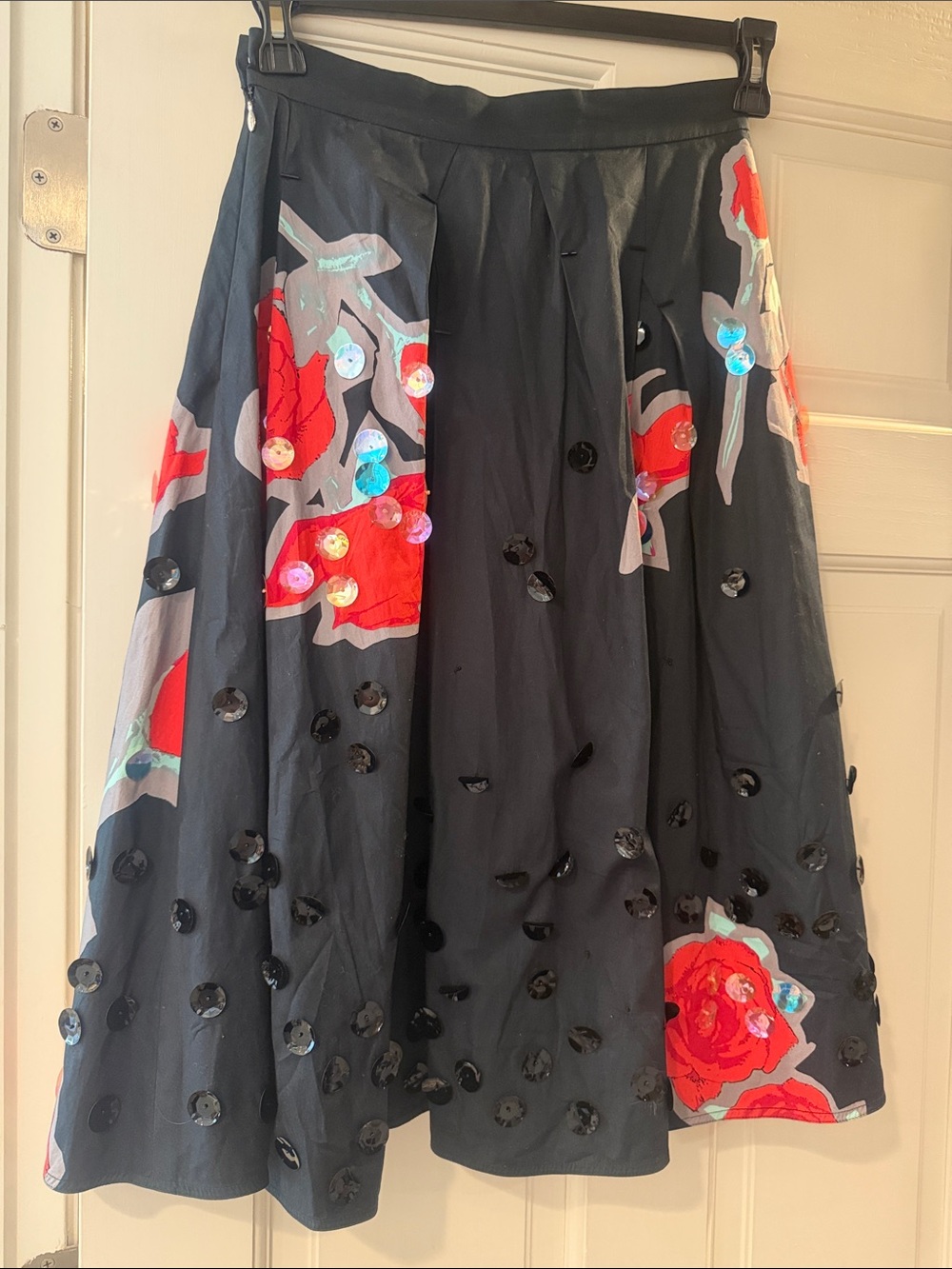 Louis Vuitton Navy Sequin Midi Skirt - Women's